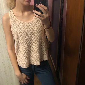 Light Pink Floral Sheer Tank Top